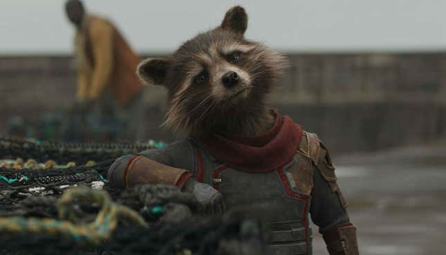 Everyone’s favorite trash panda, seen here in Endgame, is likely to feature prominently in Guardians of the Galaxy Vol. 3.