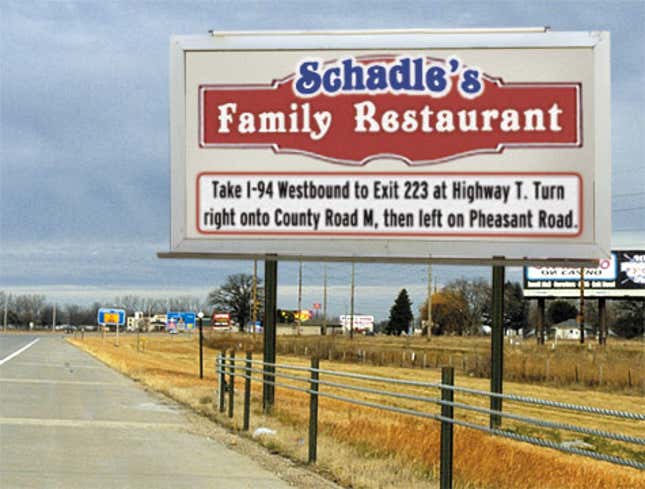 Image for article titled Highway Billboard Urges 75-Mile Detour