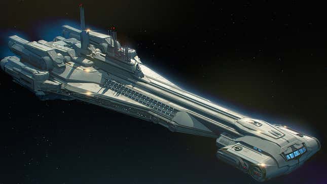 Concept art of the Halcyon, which is also seen in the book.