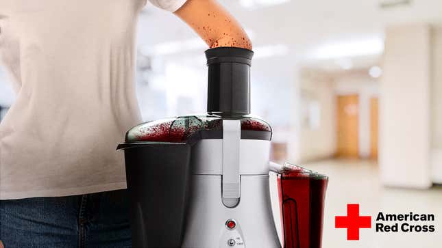 Image for article titled Desperate Red Cross Introduces New High-Powered Arm Juicer To Get Every Last Drop Out Of Donors