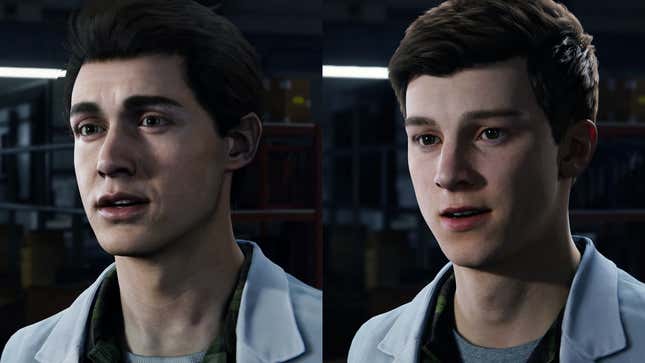 The original Peter Parker (left) vs. the new and improved Peter Parker (right).