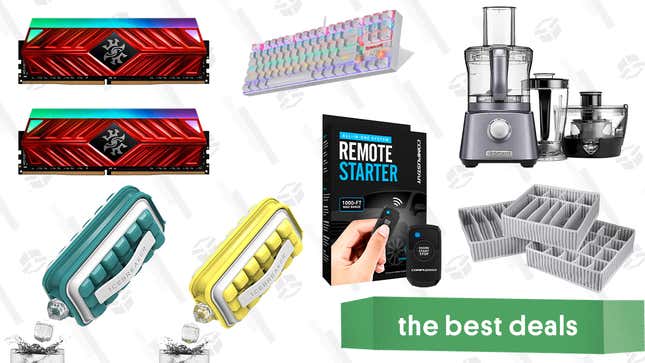 Image for article titled Saturday&#39;s Best Deals: One-Way Remote Starter Kit, Icebreaker Pop Ice Maker, 3-Pack Drawer Organizers, Cuisinart 3-in-1 Kitchen System, XPG 16GB DDR4 RAM, Redragon Gaming Keyboard, and More