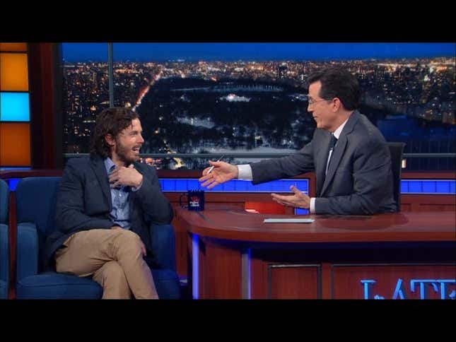 Casey Affleck Has Terrible Interview with Stephen Colbert, Asks, 'You Wanna Fight Me?'