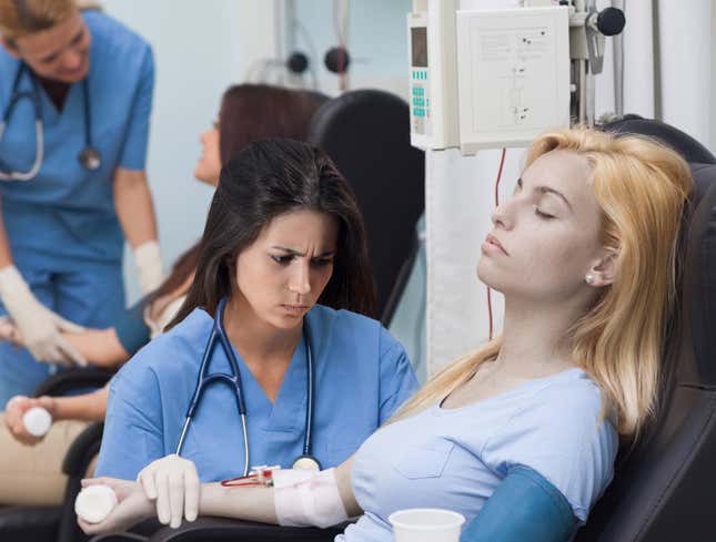 Image for article titled Frustrated Nursing Student Unable To Draw Blood Without Draining Entire Body