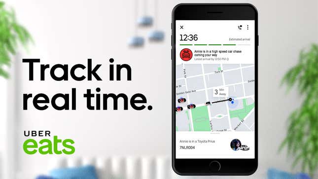 Image for article titled UberEats Introduces New Icon To Show When Driver Engaged In High-Speed Car Chase