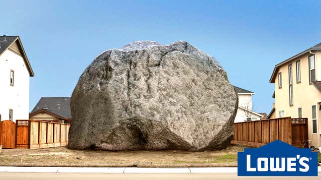 Image for article titled Lowe’s Unveils New Hide-A-House Disguised As Giant Plastic Boulder