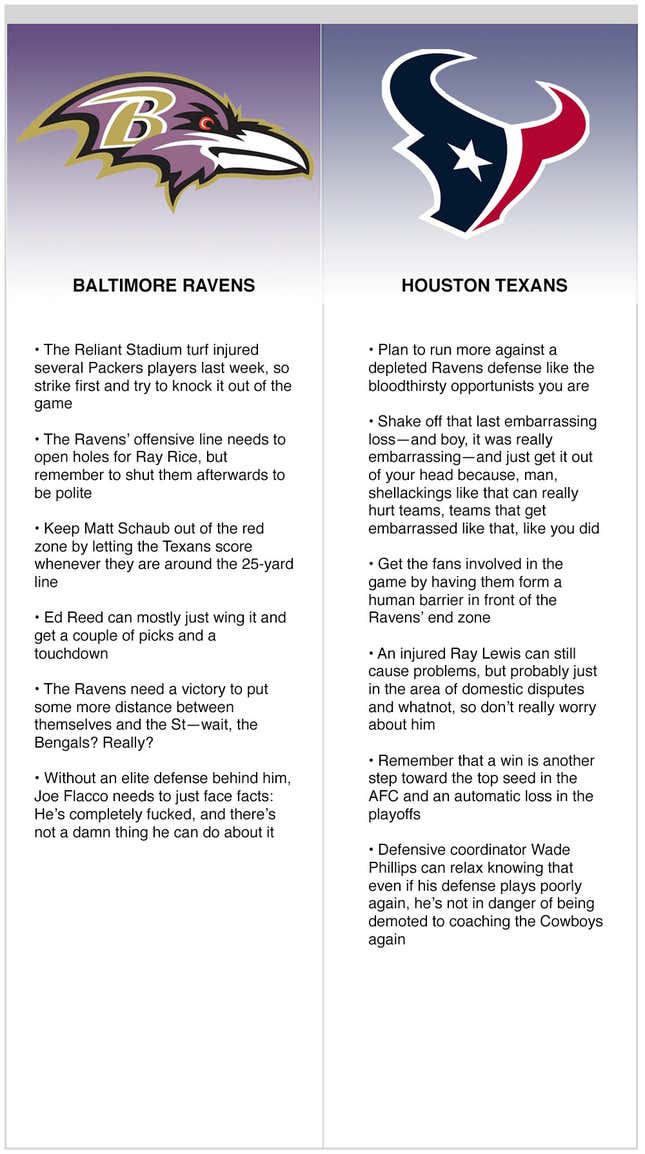 Image for article titled Ravens vs. Texans