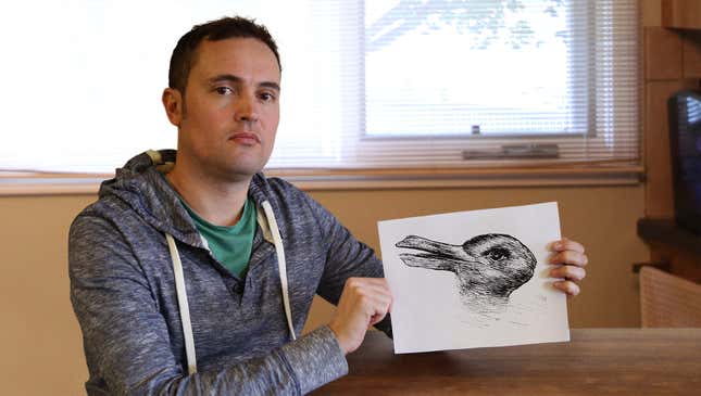 Image for article titled Man Fears He May Never Trust Again After Treasured Picture Of Duck Turns Out To Be Rabbit