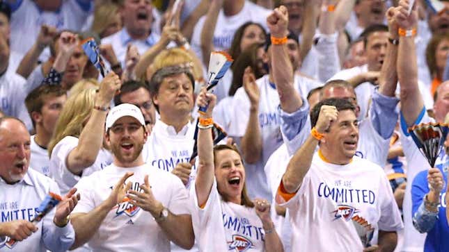 Image for article titled Opposing Team Terrified After Seeing Home Fans All Wearing Same Color T-Shirt