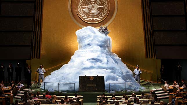 Image for article titled ‘We Must Act Now To Save Our Civilization,’ Says Melting King Of Glacieria During U.N. Address