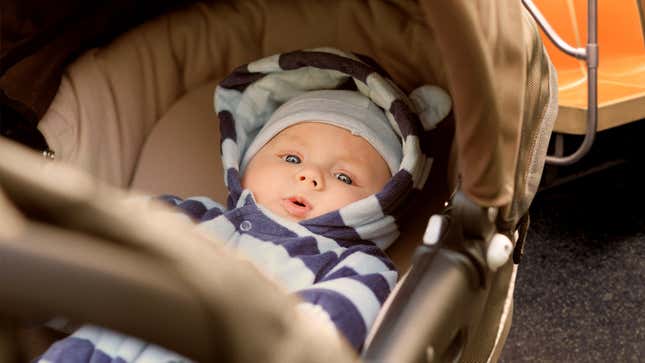 Image for article titled Baby Feels Foolish After Realizing Stranger Waving At Toddler Next Seat Over