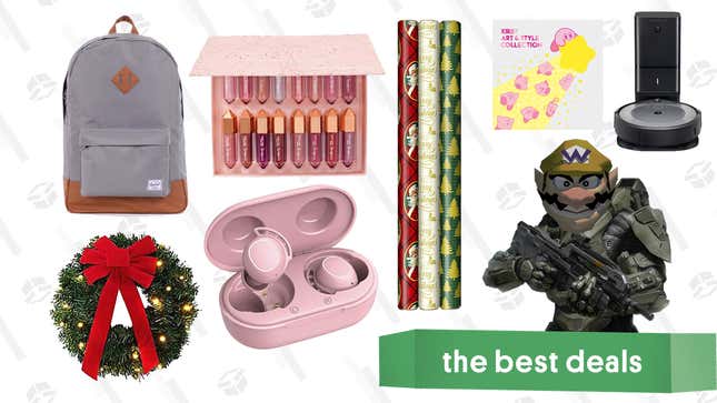 Image for article titled Monday&#39;s Best Deals: Roomba i3+, Hallmark Holiday Gift Wrap, Halo: The Master Chief Collection, Pre-Lit Wreaths, Ulta Lip Glossary Kit, Mpow Earbuds, and More