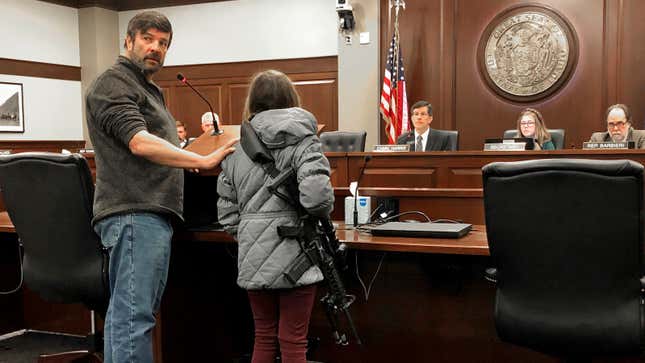 Image for article titled An 11-Year-Old Girl Brought an AR-15 to a Gun Legislation Hearing, As You Do