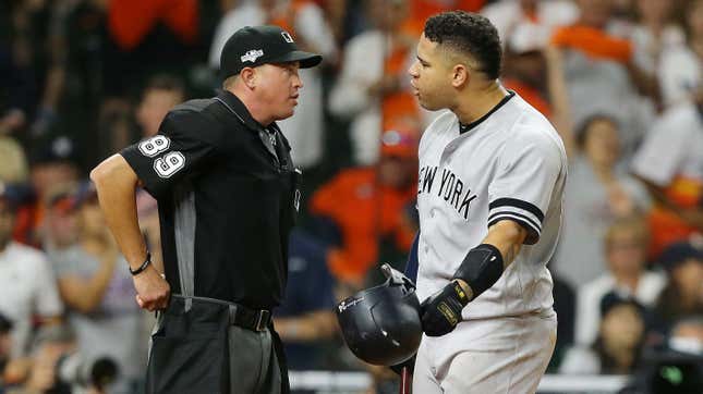 Image for article titled Gary Sanchez&#39;s Bizarre 11th-Inning At-Bat Was Pure Postseason Chaos