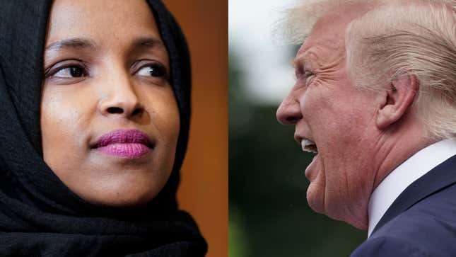 Image for article titled The Racist Attacks Against Ilhan Omar Were Always Part of Trump&#39;s Promise