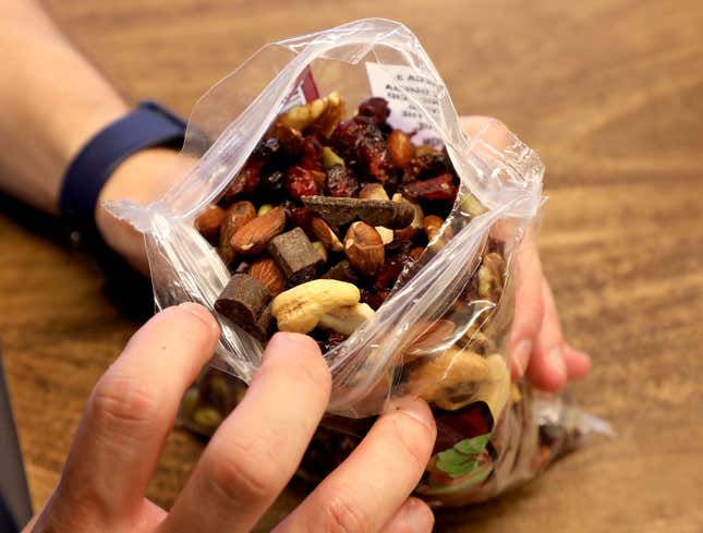Image for article titled Report: Ugh, Trail Mix All Raisins, Almonds, Dried Cranberries, Chocolate Chips, Cashews, Sunflower Seeds