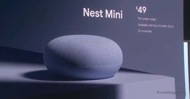 Image for article titled The Google Nest Mini Can Now Hang on Your Wall Like a Piece of Art That&#39;s Always Listening to You