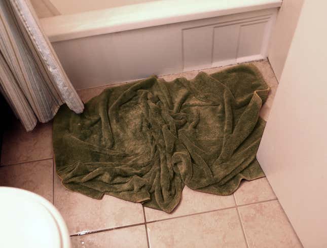 Image for article titled Most Disgusting Towel Spends Final Days Relegated To Role As Bath Mat