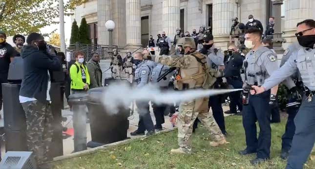Image for article titled Police Pepper Spray Men, Women, and Children Marching to the Polls in North Carolina