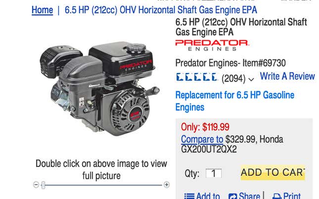Screenshot: Harbor Freight