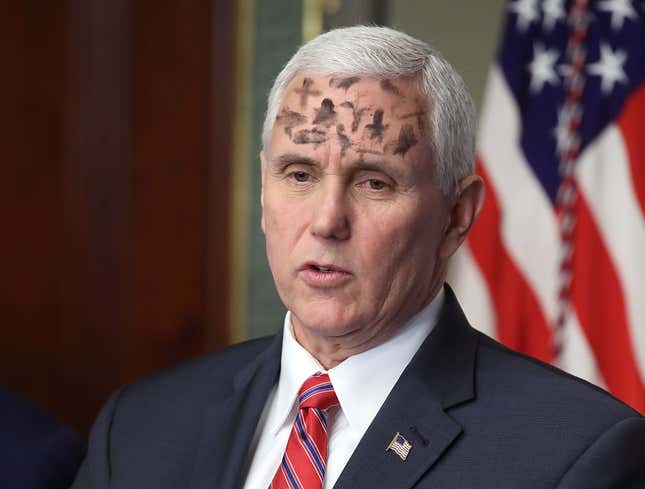 Image for article titled Mike Pence Clearly Went To Ash Wednesday Services Dozens Of Times