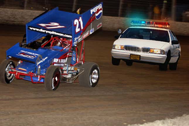 Image for article titled World Of Outlaws Race Broken Up By Police