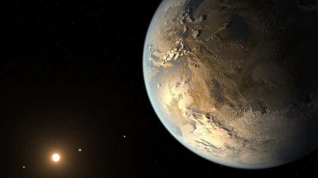 Representación artística de un exoplaneta habitable.