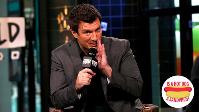 Image for article titled Hey Nathan Fillion, is a hot dog a sandwich?