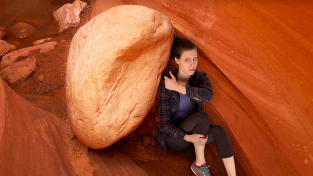 Image for article titled Hiker Trapped For Days Under Fallen Boulder Survives By Cutting Off Own Ponytail