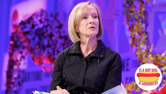 Image for article titled Hey Judy Woodruff, is a hot dog a sandwich?