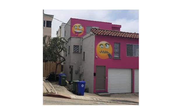 The emoji house, painted by Z the Art