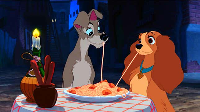 A scene from Lady and the Tramp.