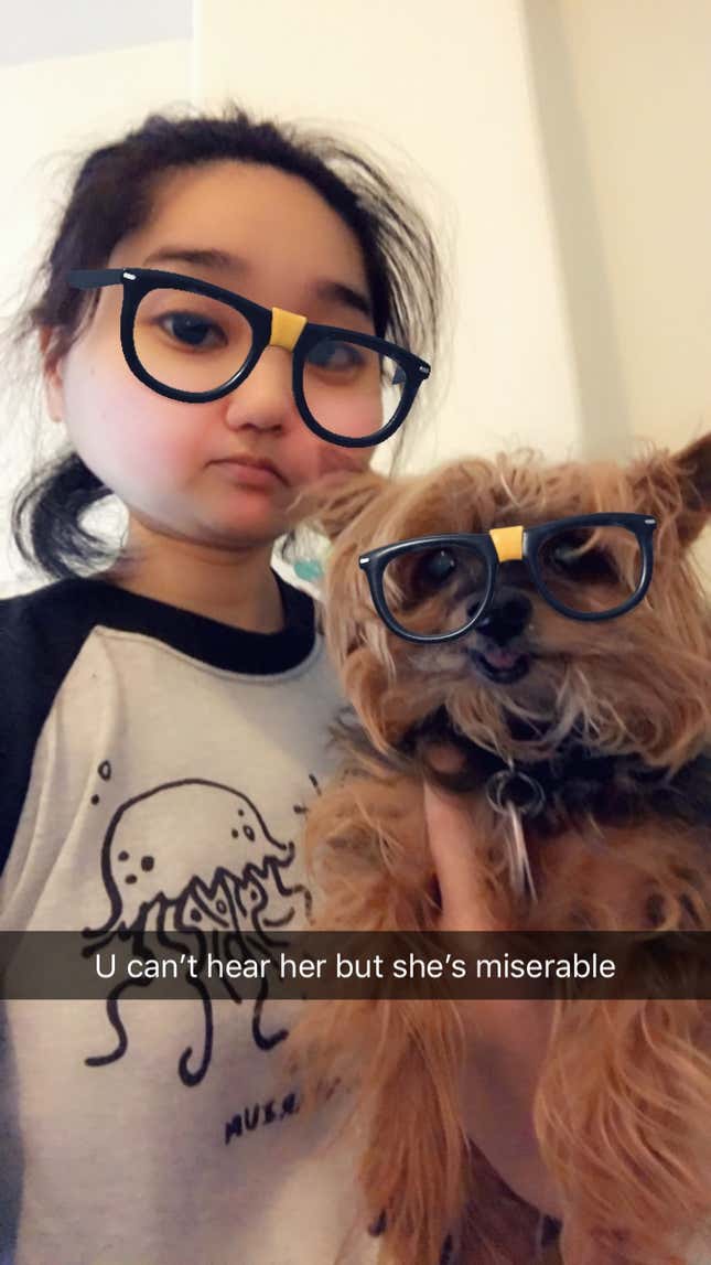 It took way too long to get this shot. And we both look terrible.