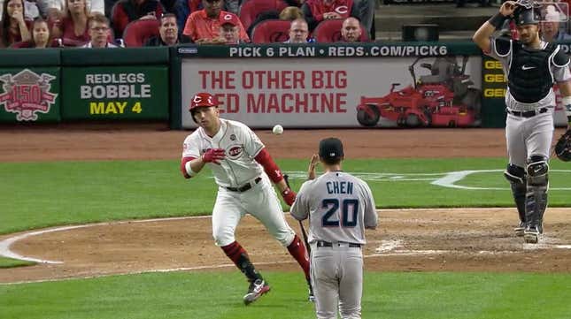 Image for article titled Joey Votto Acts Exceedingly Polite To Pitcher Who Just Plunked Him