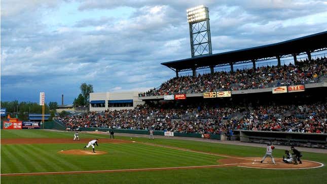 Image for article titled Wide-Eyed Minor Leaguer Never Thought He’d One Day Be Playing In NBT Bank Stadium