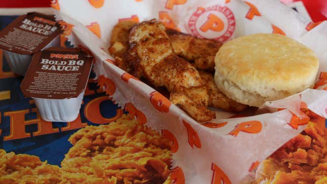 Image for article titled Snag Free Popeyes Chicken Tenders Today For Some Reason Related to GameStop