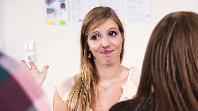 Image for article titled Woman Launches Into 4-Minute Self-Deprecating Preamble Before Speaking Mind