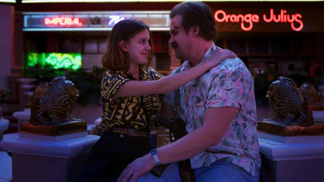 Eleven (Millie Bobby Brown) and Sheriff Hopper (David Harbour) may be on opposite ends of the planet, but they’re still family.