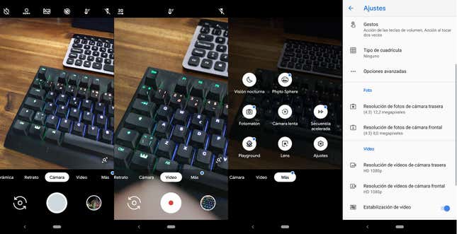 Aplicación de cámara del Google Pixel 3a