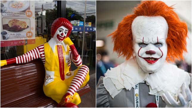 Image for article titled German Burger King ad banks on customer confusion between Ronald McDonald and Pennywise