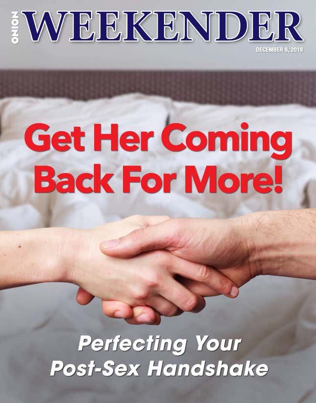 Image for article titled Get Her Coming Back For More: Perfecting Your Post-Sex Handshake