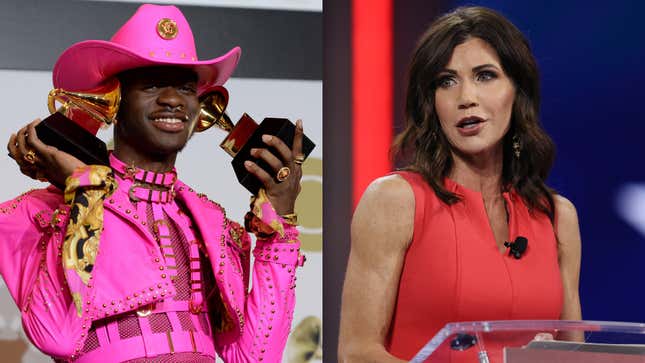 Image for article titled South Dakota Governor Kristi Noem Got Into a Twitter Fight With Lil Nas X, and Lost
