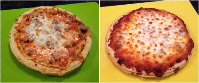 Microwave version (left), oven version (right)
