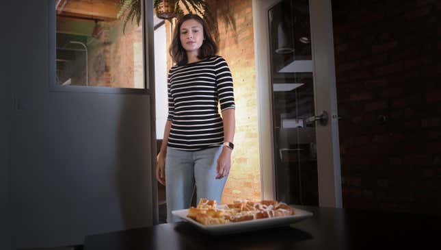 Image for article titled ‘Who Sent You Here,’ Whispers Woman To Big Tray Of Cheese Danishes Confronting Her In Break Room