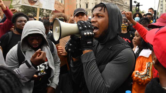 Image for article titled John Boyega delivers moving speech at protest in London