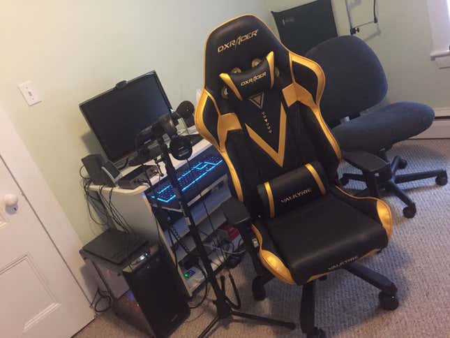 Image for article titled My Hideous, Comfortable Gamer Chair Fills Me With Existential Dread