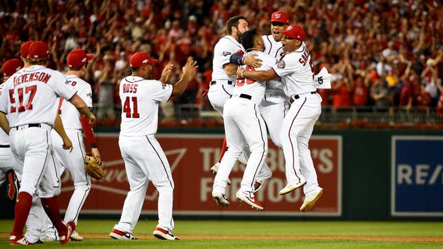 Image for article titled Nationals Eliminate Brewers Thanks To Brutal, Brutal Outfield Error