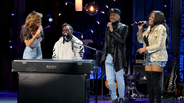 Chanté Moore, PJ Morton, Stokley Williams and Shanice perform during the 2020 Soul Train Awards presented by BET. 