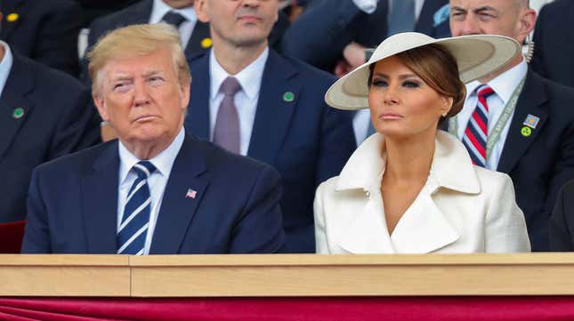 Image for article titled Melania Wears a Plate on Her Head