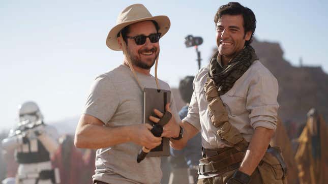 J.J. Abrams and Oscar Isaac on the set of The Rise of Skywalker.